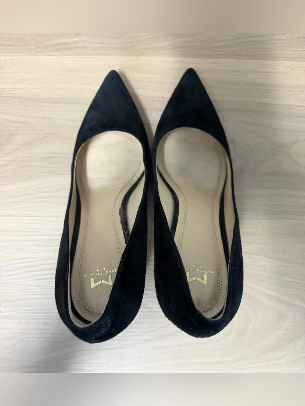 Marc Fisher LTD Women's Black Suede Heels Pointed Toe Size 7.5